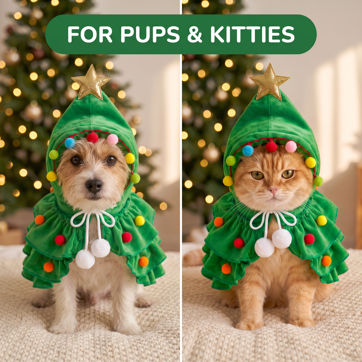 Christmas Tree Costume for Small Dogs & Cats